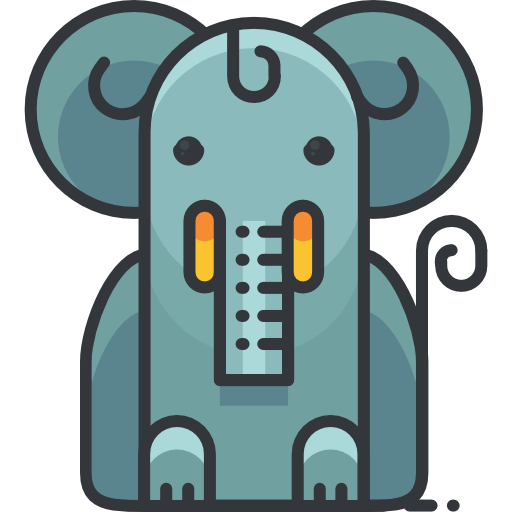 코끼리 Roundicons Premium Lineal Color icon