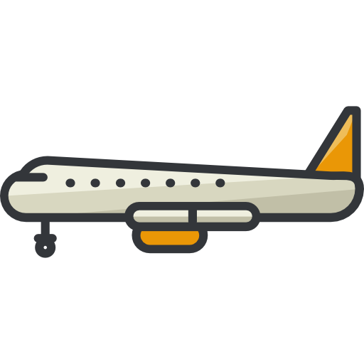 avión Roundicons Premium Lineal Color icono