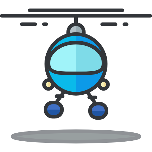 helicóptero Roundicons Premium Lineal Color icono