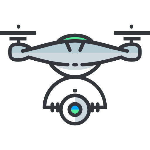 drone Roundicons Premium Lineal Color icona