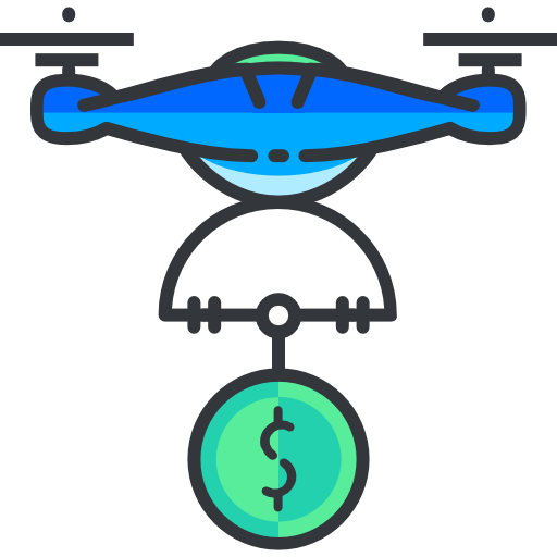 drone Roundicons Premium Lineal Color icona