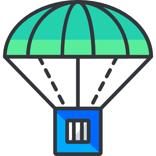 paracaídas Roundicons Premium Lineal Color icono