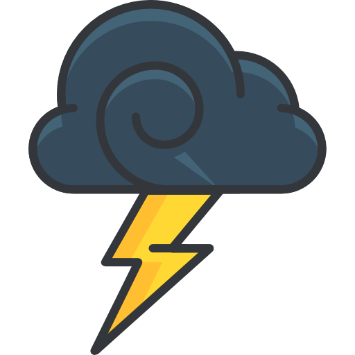 tormenta Roundicons Premium Lineal Color icono