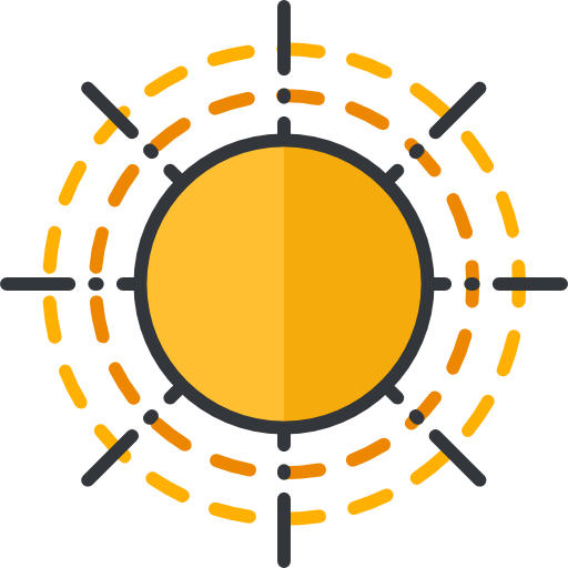 słońce Roundicons Premium Lineal Color ikona