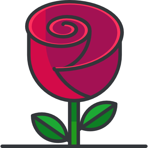 Роза Roundicons Premium Lineal Color иконка
