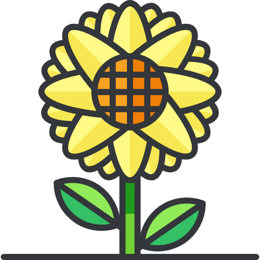 Sunflower Roundicons Premium Lineal Color icon