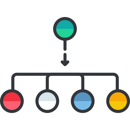 struktura hierarchiczna Roundicons Premium Lineal Color ikona