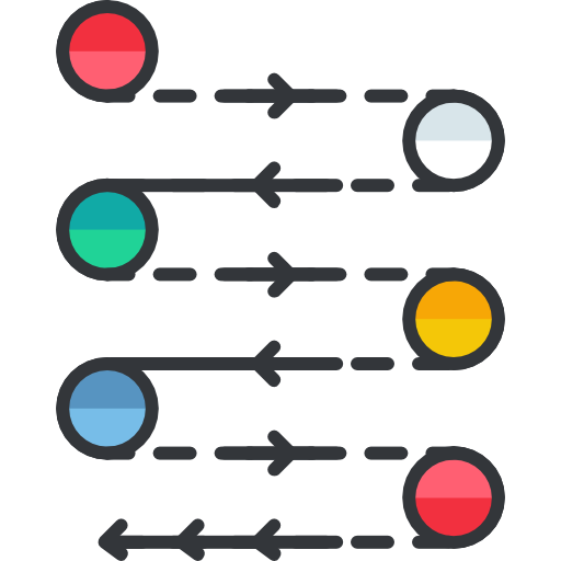 fluxo de trabalho Roundicons Premium Lineal Color Ícone