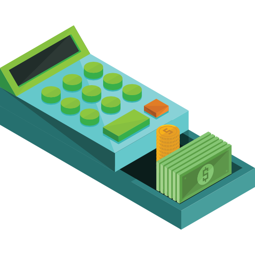 caisse Roundicons Premium Isometric Icône