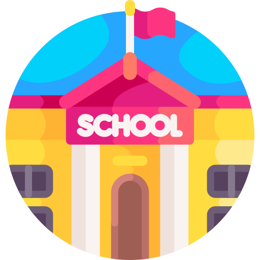 学校 Detailed Flat Circular Flat icon