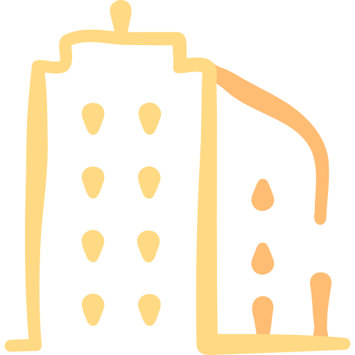 Office building Basic Hand Drawn Color icon