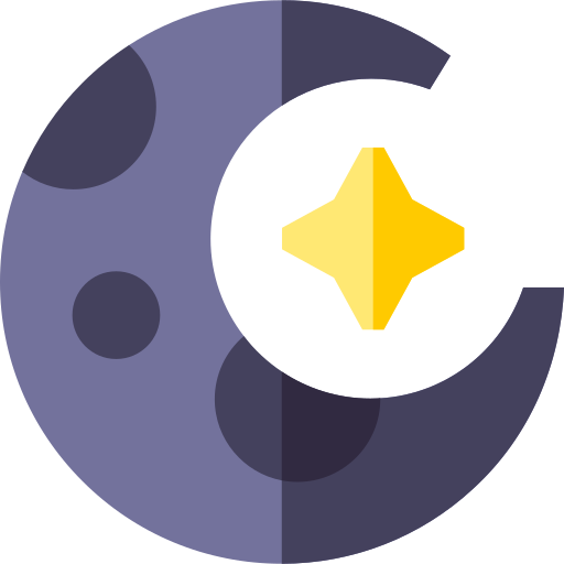 Crescent moon Basic Straight Flat icon