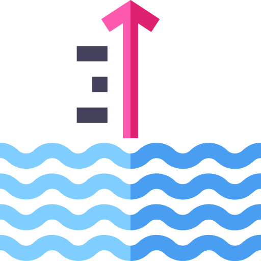 water niveau Basic Straight Flat icoon
