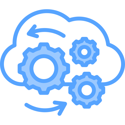Cloud processing Generic Blue icon
