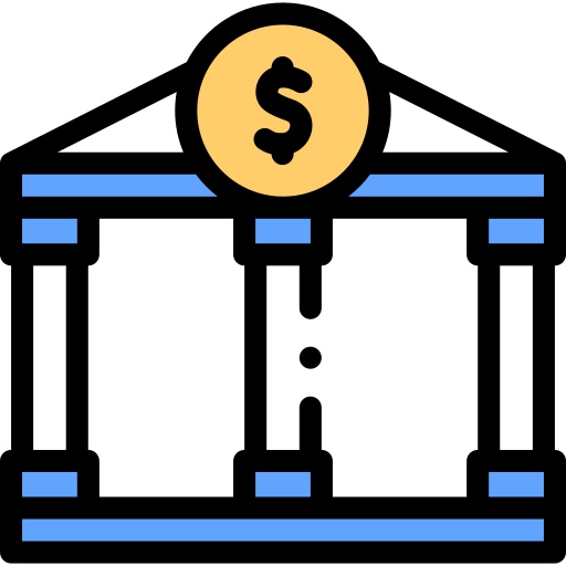 은행 Detailed Rounded Lineal color icon