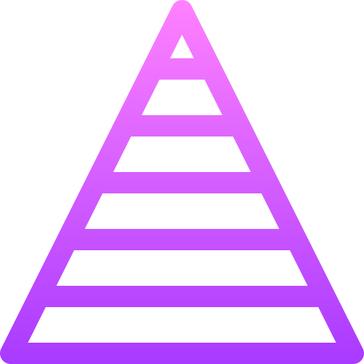 pyramidendiagramm Basic Gradient Lineal color icon