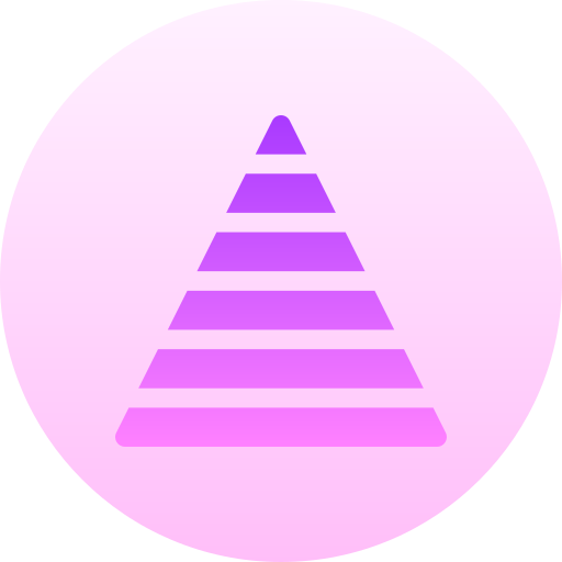 gráfico piramidal Basic Gradient Circular icono