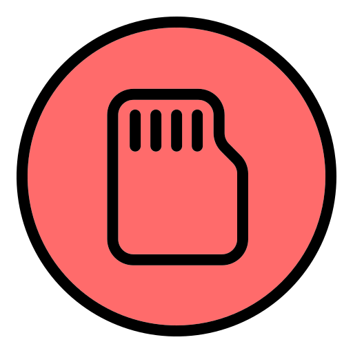 Micro sd card Generic Outline Color icon
