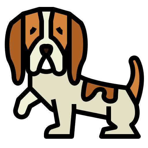 basset-hond Smalllikeart Lineal Color icoon