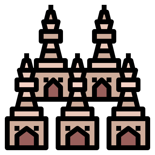 pagoda Smalllikeart Lineal Color ikona