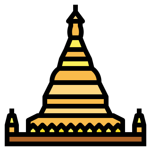 pagode shwedagon Smalllikeart Lineal Color Icône