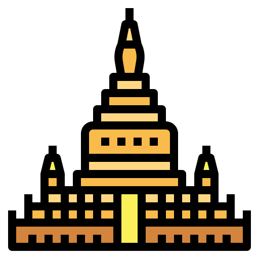 pagoda de shwezigon Smalllikeart Lineal Color icono