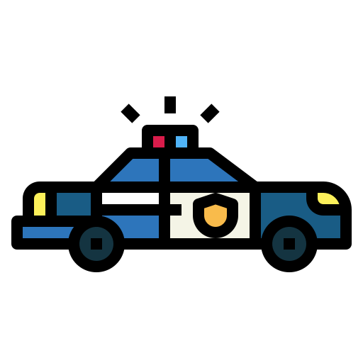 auto della polizia Smalllikeart Lineal Color icona