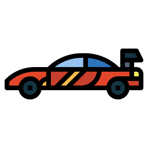samochód wyścigowy Smalllikeart Lineal Color ikona