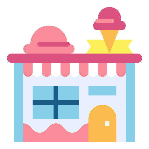 Магазин мороженого Smalllikeart Flat иконка