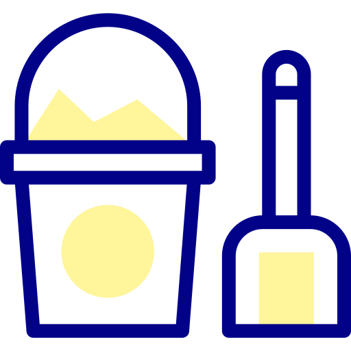 Ведро с песком Detailed Mixed Lineal color иконка