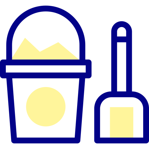 모래 양동이 Detailed Mixed Lineal color icon