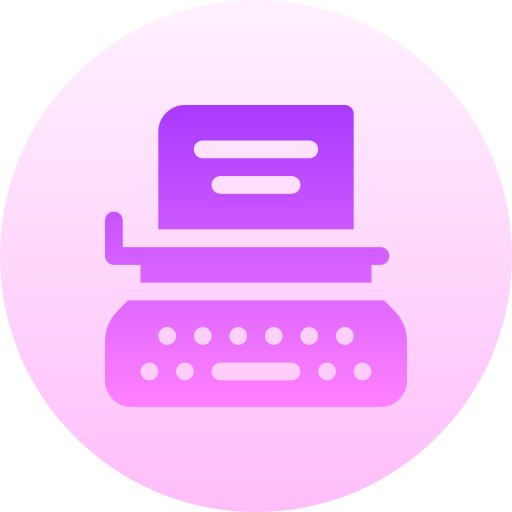 Пишущая машинка Basic Gradient Circular иконка
