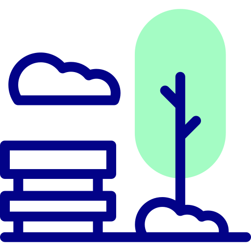 ベンチ Detailed Mixed Lineal color icon