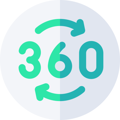 360 grados Basic Rounded Flat icono