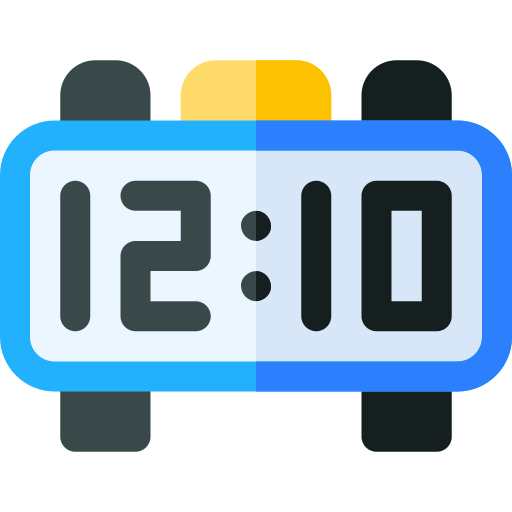 Digital alarm clock Basic Rounded Flat icon