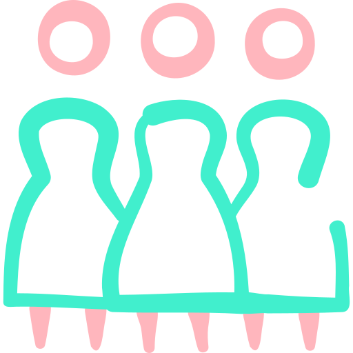 damas de honor Basic Hand Drawn Color icono