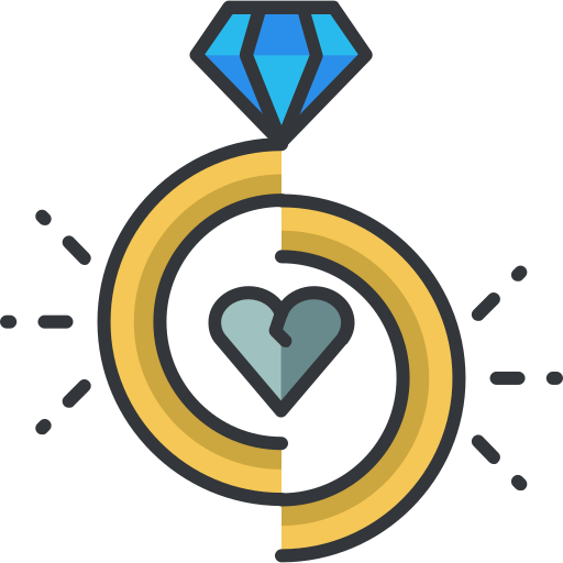 Divorce Roundicons Premium Lineal Color icon