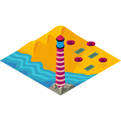 playa Roundicons Premium Isometric icono