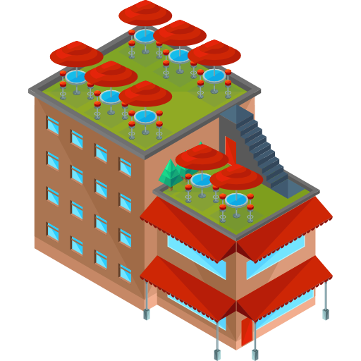 terraço Roundicons Premium Isometric Ícone