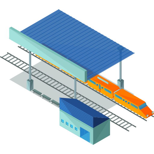Железнодорожная станция Roundicons Premium Isometric иконка