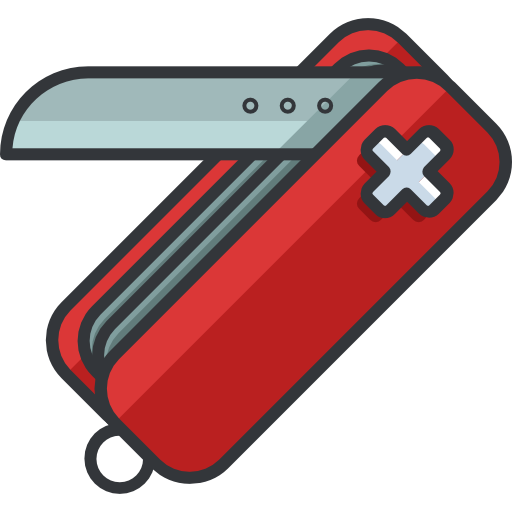 cuchillo del ejército suizo Roundicons Premium Lineal Color icono