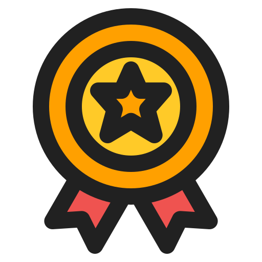 Star medal Generic Outline Color icon
