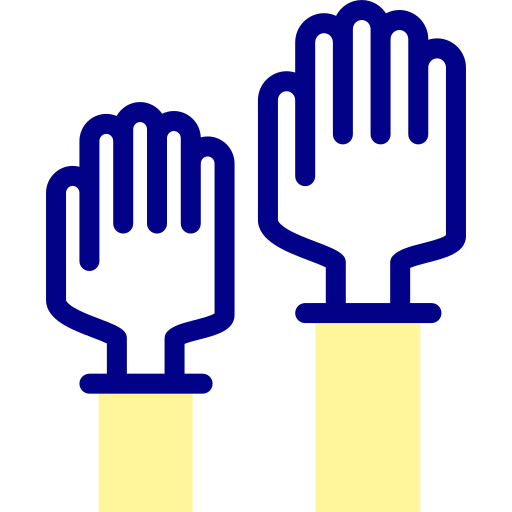 Raise hand Detailed Mixed Lineal color icon