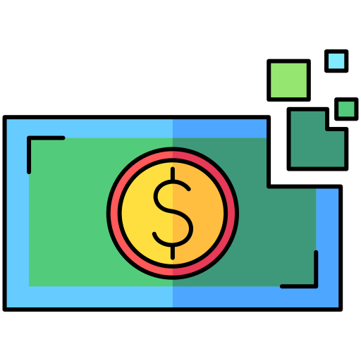 cyfrowe pieniądze Generic Thin Outline Color ikona