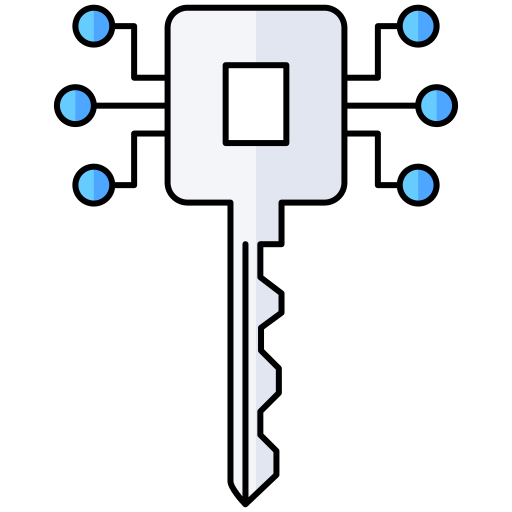 Digital key Generic Thin Outline Color icon