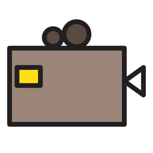 camara de video Generic Outline Color icono