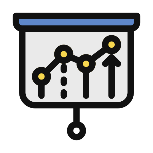 Analytic graph Generic Outline Color icon