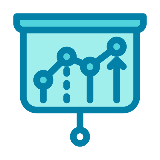 Analytic graph Generic Blue icon