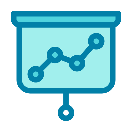 Analytic graph Generic Blue icon