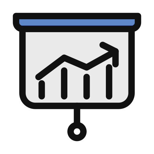 Analytic graph Generic Outline Color icon